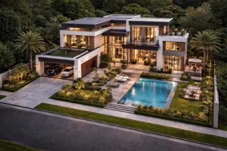 60×80 residential house design with modern elevation and spacious layout